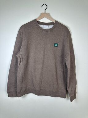 LES DEUX Men XL Quiet‎ Luxury Neutral Brown Piece Crewneck Sweatshirt 2.0